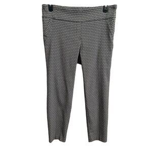 Soho Apparel Ltd. Womens XL Black White Ankle Length Pants Geometric Pattern